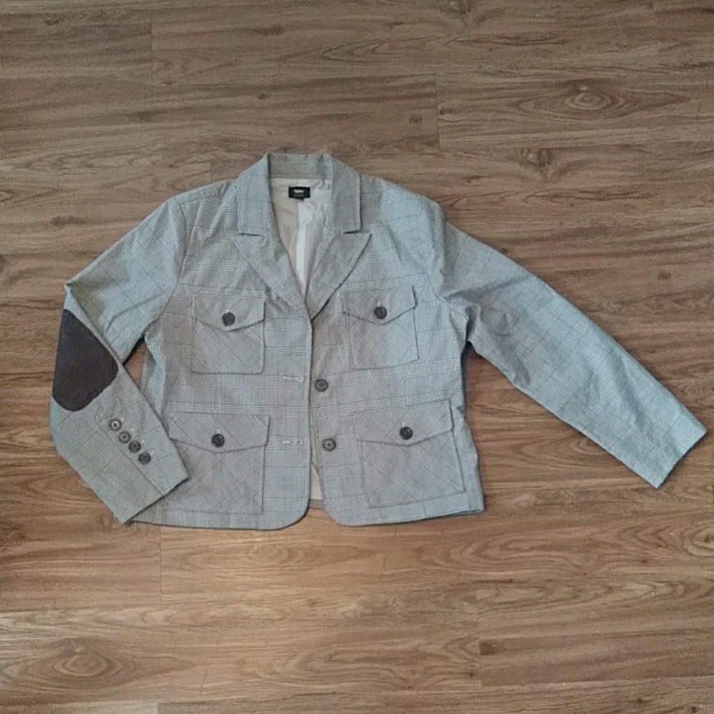 MOSSIMO Plaid Brown Blazer Jacket Lined size XL